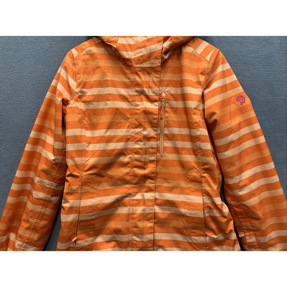 Mountain Hardwear Jacket Medium Adult Orange Ski Striped Hooded Dry Thermal Q - Picture 11 of 16